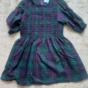 Hill House Vivi Plaid mini Dress in Midnight Tartan